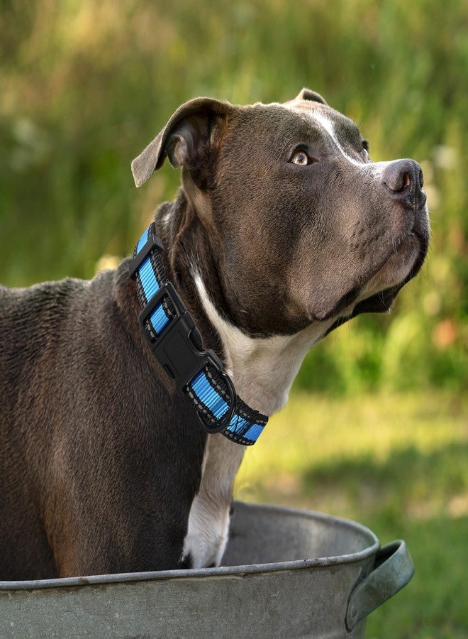 مايل هاي لايف | طقم طوق ومقود عاكس للكلاب الصغيرة والمتوسطة، طقم طوق ومقود قابل للتعديل (حافة عاكسة زرقاء، متوسط (عبوة من قطعتين)) - Image 3